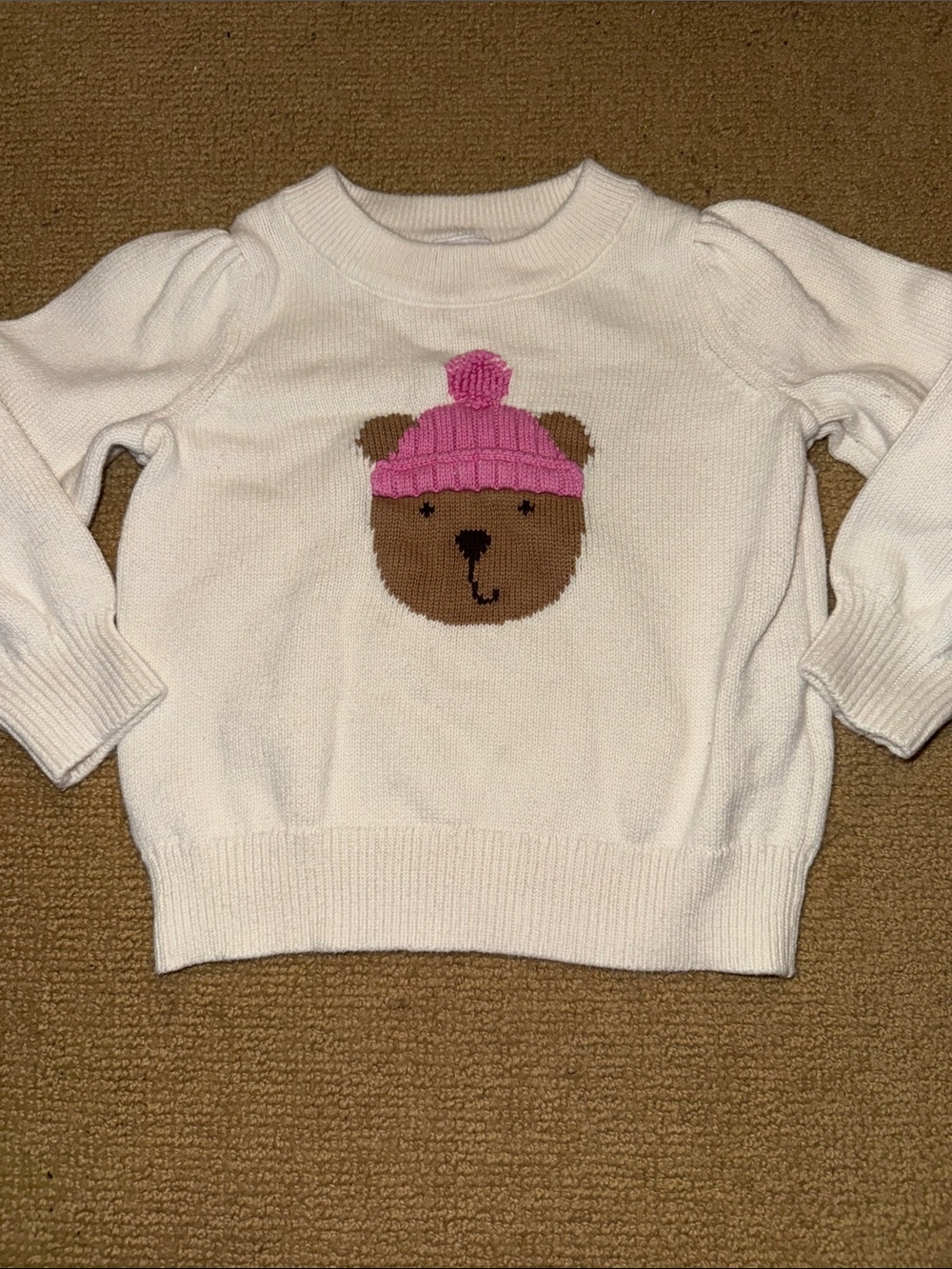 GAP Cream Sweater with Pink Detail